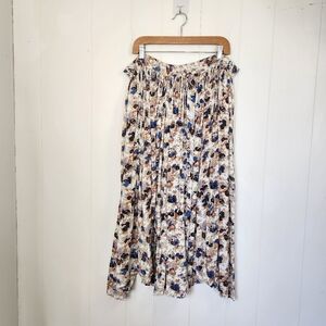 Vintage High Waisted Flowy Floral Cottagecore Skirt Midi Cottagecore Broomstick